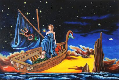 Clete, vestita di cielo, il tuo viaggio accresce il mare - a Paint Artowrk by G.C Pintò